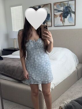 Princess Polly Light Blue Floral Mini Slip Dress